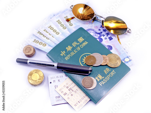 Photo: travel plan with money and passport travel plan with money and passport
