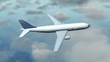 Animation of airplane flying over clouds