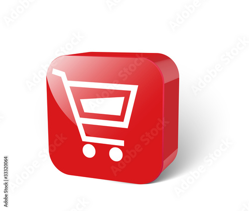 Vektor: Einkaufswagen 3d Symbol Einkaufswagen 3d Symbol