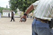 Playing jeu de boules