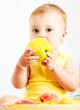 Little baby eating apple Little baby eating apple