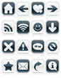Vektor: Glossy Monochromatic Web Symbol Squares Glossy Monochromatic Web Symbol Squares