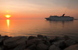 Cruise at sunset in the Mediterranean Sea ....
