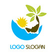 Logo vacances plage tourisme bio