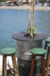 Greek outdoor bar on the ocean