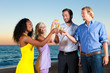Party mit Sektempfang am Strand