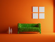 green sofa