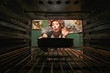 Funny Housewife Smoking and Cooking Dinner in a Vintage Oven