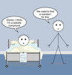 Vektor: Doctor quack on the hospital ward and compound Doctor quack on the hospital ward and compound