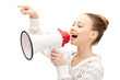 teenage girl with megaphone