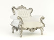 Luxurious  armchair with silver frame  on the white background