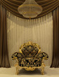 Royal armchair with curtain in luxury interior Royal armchair with curtain in luxury interior