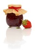 Jam pot and strawberry Jam pot and strawberry