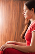 Indian Yoga Girl in red dress Indian Yoga Girl in red dress
