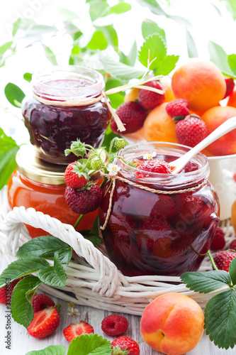 Photo: Various jams in jars Various jams in jars