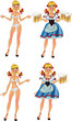 Octoberfest blond girl with beer - doll for dressing