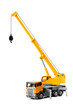 toy truck crane isolated over white backgroung
