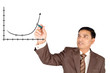 Portrait of mature businessman drawing chart.