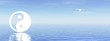 Yin and yang on blue ocean
