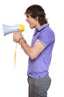 Photo: Guy shouting in megaphone Guy shouting in megaphone