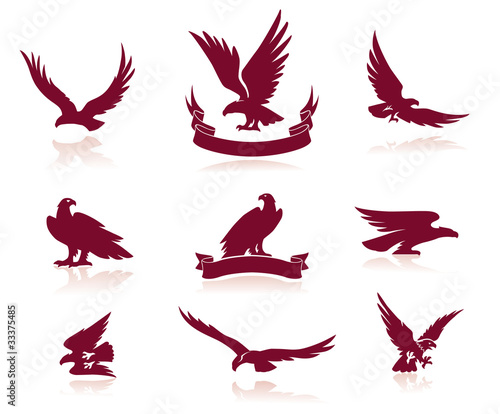 Vector: Eagle Silhouettes Set Eagle Silhouettes Set