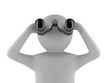 man with binocular on white background. Isolated 3d image man with binocular on white background. Isolated 3d image