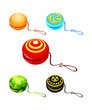 Colorful yo-yo with custom designs isolated