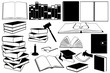 Illustration of different kind of books and accessories Illustration of different kind of books and accessories