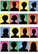 Anonymous  mugshots on colorful background