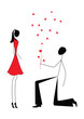 a man proposing to a woman while standing on one knee