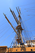 ship mast against blue sky ship mast against blue sky