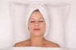 Young woman relaxing in spa