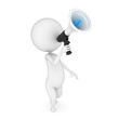 3d rendered illustration of a little guy with a megaphone