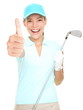 Golf player success woman smiling Golf player success woman smiling