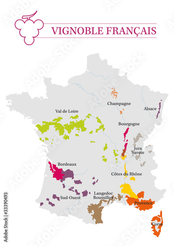 Vektor: Carte du Vignoble Français Carte du Vignoble Français