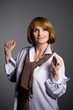 Smiling attractive mature woman
