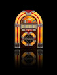 Juke box radio isolated on black background