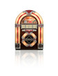 Juke box radio isolated on white background