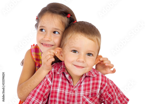 Photo: Two funny smiling little children Two funny smiling little children