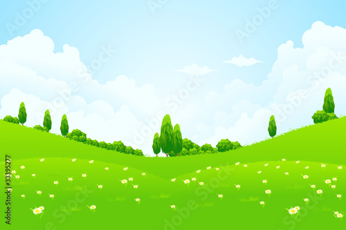 Vector: Green Landscape with trees Green Landscape with trees