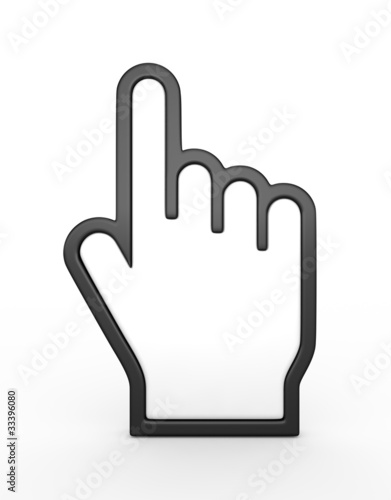 Illustration: Hand cursor - 3d render Hand cursor - 3d render