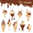 Ice cream. Set of 9 vector illustrations. Ice cream. Set of 9 vector illustrations.