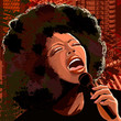 jazz singer on grunge background