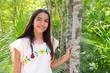 Photo : Mexican indian latin girl mayan embroidery dress Mexican indian latin girl mayan embroidery dress