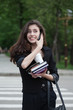 Photo: happy businesswoman in the street happy businesswoman in the street