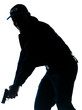 Policeman holding handgun