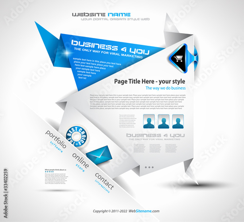 Vektor: Origami Website - Elegant Design Origami Website - Elegant Design