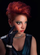 Glamour portrait of a young women, studio shot