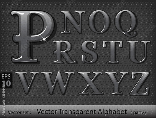 Vector: Glass alphabet Glass alphabet