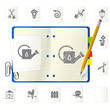 Notepad with icons